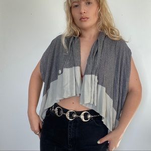 Avant garde striped and colorblocked cardigan